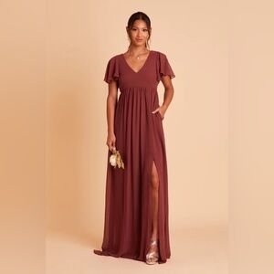 NWT Birdy Grey Hannah Empire Dress in Chiffon Rosewood